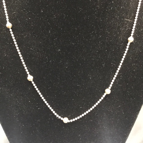 Sterling Silver beaded Ball chain necklace.. - Picture 3 of 5